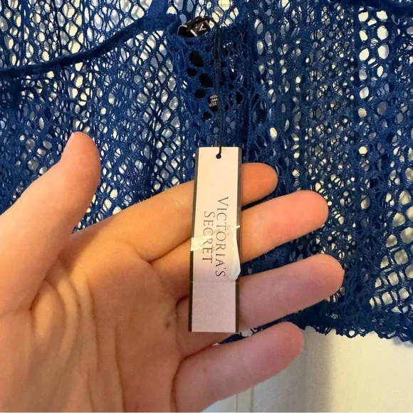 Victoria's Secret Blue Fishnet Lace Cropped Camisole | New with Tags 0338 - Picture 4 of 6